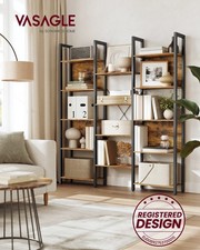 Bücherregal, Standregal mit 14 Ablagen, Regal mit Metallrahmen, für Wohnzimmer