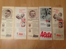 Konvolut Original Reklame, Werbung  1961 - 66  ALETE   Baby Nahrung 