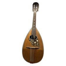 Mandoline Gitarre Blumenmotiv Holz Antik Vintage 8 Saiten Braun Selten Sammler