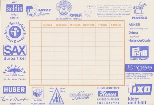 Stundenplan reklame diverse - stundenplan, reklame,