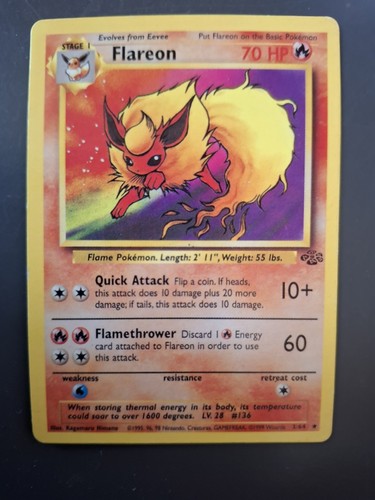 Flareon pokémon karte english - flareon,
