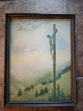 Bild Minni Herzing 1972 gedrucktes Bild Jesus Kreuz