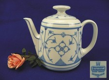 Porzellan Teekanne Bareuther Indisch Blau Bavaria Strohblume 1 L - neuwertig