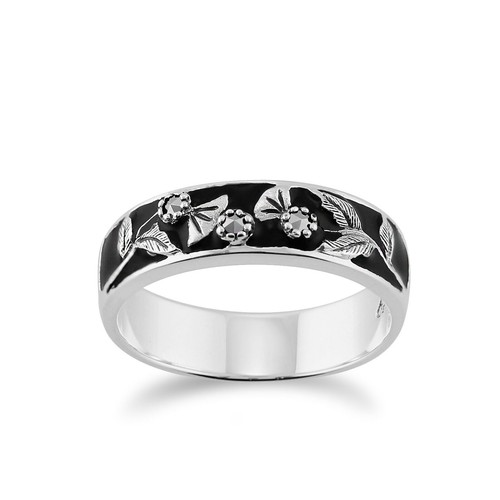 Floral runder markasit - floral, &