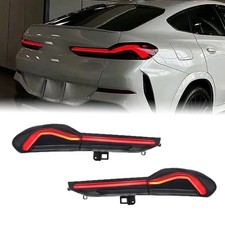 Paar LED Rückleuchten Set Für BMW X6 G06 2019-2023 Hinten Schwarz Bremsleuchten