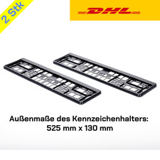 2Stk Mercedes-Benz Kennzeichenhalter 525mmx130mm Schwarz EU-Standard ABS DE DHL