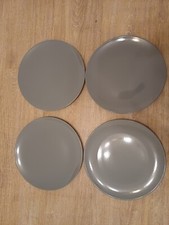 4x Teller Grau Geschirr Infinity Essgeschirr 27cm Durchmesser Flach Rund 