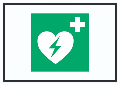 Defibrillator symbol schild - defibrillator,