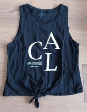 ärmelloses SHIRT TOP Gr. 158/164 von PEPPERTS schwarz weiß geknotet Mädchen