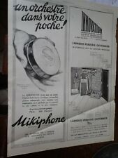 INNOVATION Schrank und Mikiphone 37 + Filz TIRARD Werbung Papier ILLUSTRATION 1926