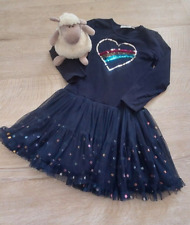 Kleid blau Herz Pailletten Tüll 128 Mädchen Happy Girls by Eisend