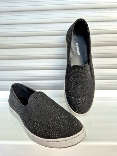 Schwarz weiße glitzer slipper - weiße,