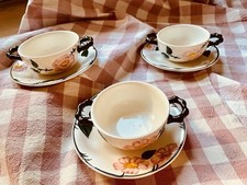 villeroy boch wildrose 3 Suppen Tassen 3 Untertassen