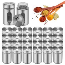 12/24X Gewürzstreuer Set Dosen Gewürzbehälter Pfeffer Salz Edelstahl Glas Gläser