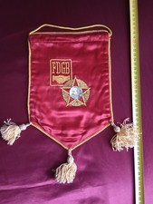 Alter gestickter wimpel : Freier Deutscher Gewerkschaftsbund * FDGB