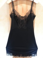 vintage, Unterkleid, Unterrock, Negligé, Triumph, schwarz, Nylon