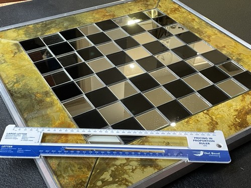 X24 schwarzes glas und - 24"x24",