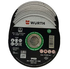 10x WÜRTH Speed extradünne Trennscheibe 1,0mm 1mm 125mm Edelstahl VA Zebra