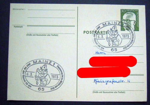 Ganzsache mit sonderstempel - mit,