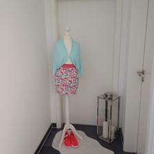 Neu Set Outfit comma XS 34 36 Rock Blumen volants Bolero Sweatjacke mintgrün Top