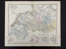 antike historische Landkarte Kupferstich Nord Deutschland Friesland Sachsen