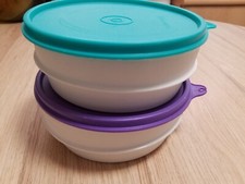 Tupperware Stapel-Quick 2 Schüssel Gr-B Servierschale Dose Ø 14cm weiß,Lila,Grün