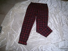Karo-Damem-Hose  rot-bunt in 38 Maße achten