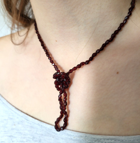 Granat kette facettiert antike - granat,