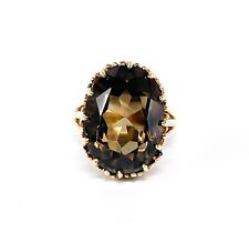 Vintage Damen Ring | USA 60er Jahre | Rauchquarz | Gold Schmuck | GR 53/54 10K