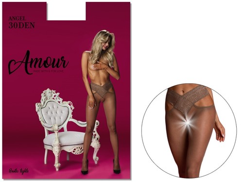 Spitzenstrumpfhose mit loch - mit, im
