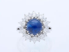 vintage Ring 1,50 Karat Diamanten 4,00 Karat Saphir 750 Gold Deutschland um 1970