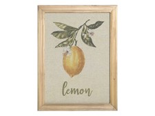 Chic Antique Bild mit Zitronenmotiv Naturrahmen 43x33 cm Leinwand Druck Lemon