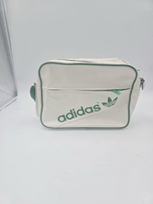 Adidas Vintage Umhängetasche Weiß Grün Retro Sporttasche 70er 80er Jahre