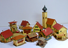 Konvolut Faller Spur H0 11 Stück Haus Gebäude Kirche Bahnhof Schuppen gebaut