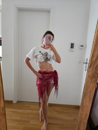 Hüfttuch bauchtanz tuch rot - hüfttuch,