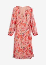 TRAUMHAFTES PLISSIERTES KLEID IN KORALLE FLORAL IM SUPER DESIGN GR.44 NEU 917574