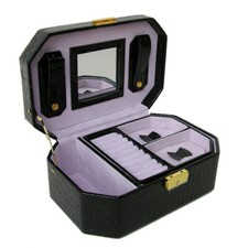 Schmuckkasten Schmuckkoffer Schmuckschatulle Schmuckkästchen Violett Rot Schwarz
