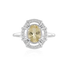 Gelber beryll silber ring - gelber,
