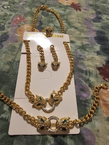 Schmuckset goldfarben panther - schmuckset,
