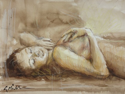 Gerry miller aquarell akt - gerry, aquarell-"akt"