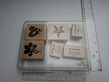 Stampin Up Stempelset Kreative Komplimente Holzstempel Herz Blume Stern