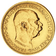 Goldmünze Österreich 10 Kronen Franz Joseph I. 1909-1912. 