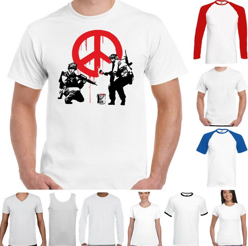 Banksy herren shirt weiß - t-shirt,