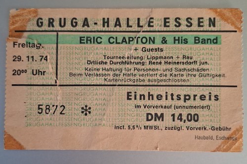 Original concert ticket - original, eric
