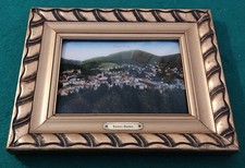 altes Foto um 1920 "Baden-Baden Gesamtansicht" mit Perlmutt-Einlagen - gerahmt