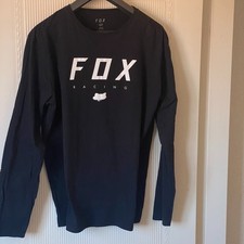 FOX BIKER Shirt Langarm Shirt Long Sleeve schwarz m. LOGO 4XL Plusgroesse, neu