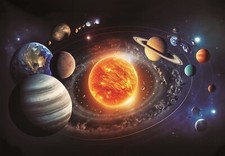 Postkarte sonnensystem tier - 3d,