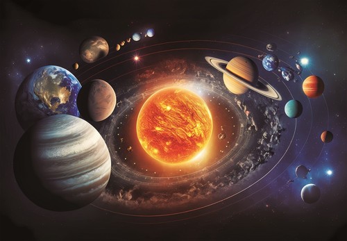 Postkarte sonnensystem tier - postkarte,