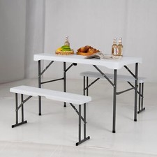 3-teilige Bierzeltgarnitur klappbar Festzeltgarnitur mit Biertisch, Bierbänke