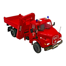 Preiser 31201 Dreiseitenkipper mit Ladekran MAN 11.13 Meiller Feuerwehr Nürnberg